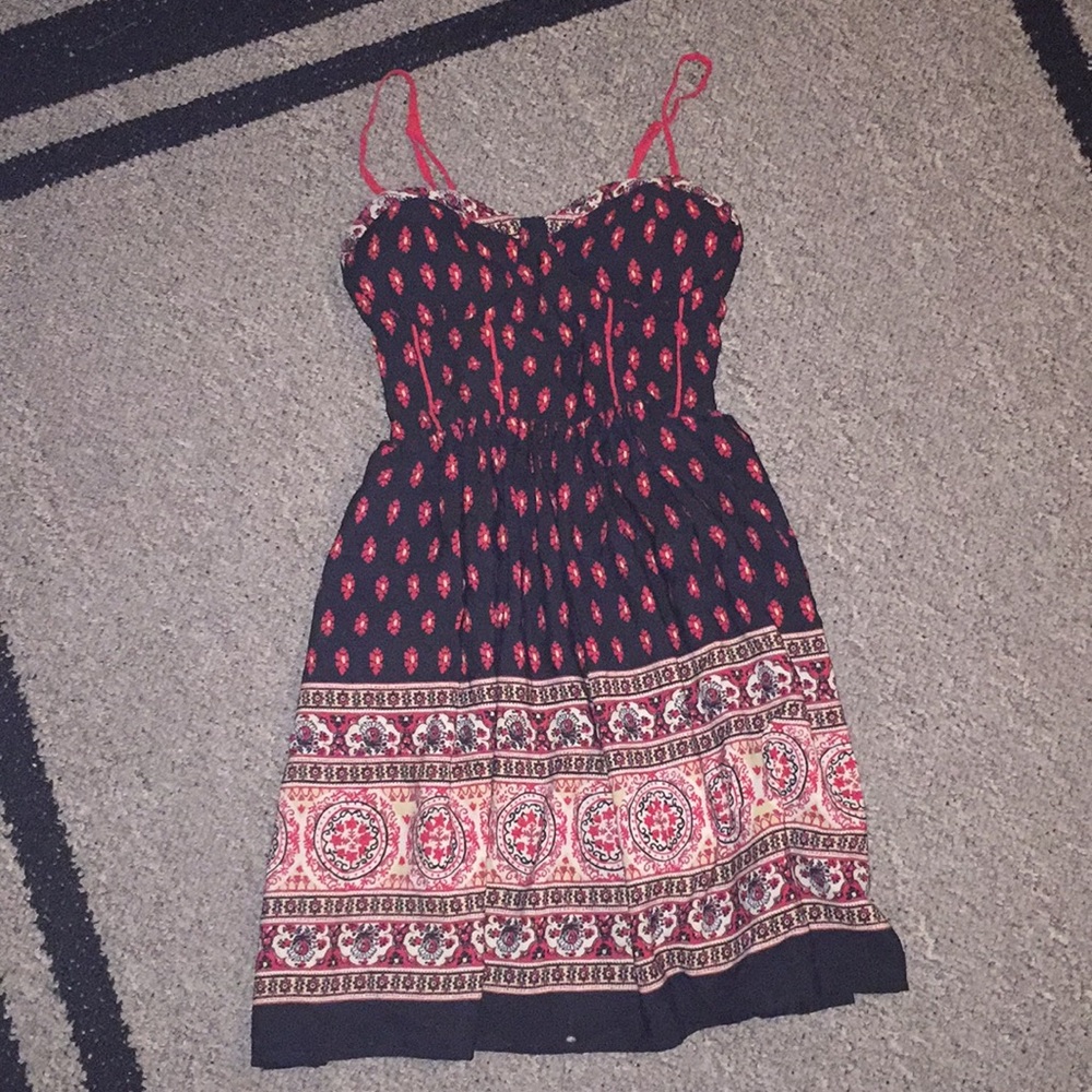 Patterned mini summer dress